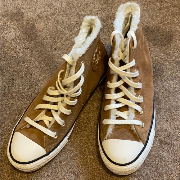 brown fuzzy converse platform